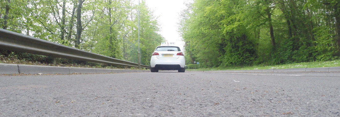 Learner car on the private road network at Chipping Sodbury